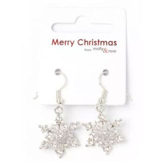 Crystal Snowflake Dropper Earrings 