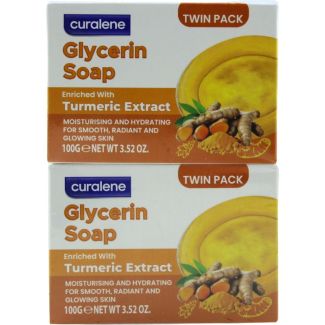 Curalene Gycerine Soap With Turmeric  Extract - 100g (Twin Pack)