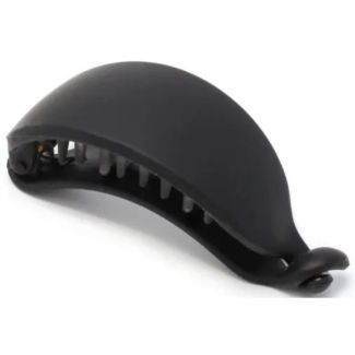 Curved Ponytail Hair Clip With Teeth - Black (8cm)