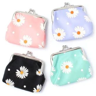 Daisy Print Coin Purse 9x7cm - Assorted