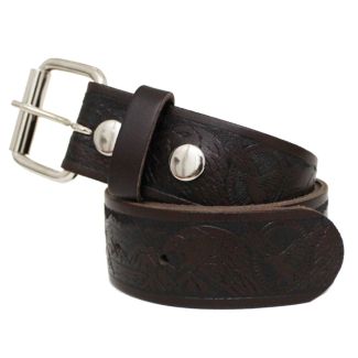 Wholesale Men's Roller Buckle Eagle Embossed Leather Belts 1.5" Wide 