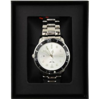 NY London Men's Round Design Metal Bracelet Watch -  Silver