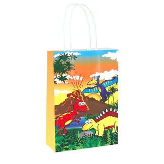 Kids Dinosaur Paper Gift Bag with Handles - 14cm x 21cm x 7cm
