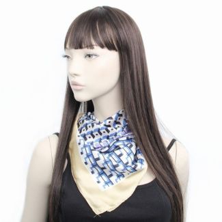 Ladies Geometric Printed Vegan Silk Scarves - Assorted Colours 