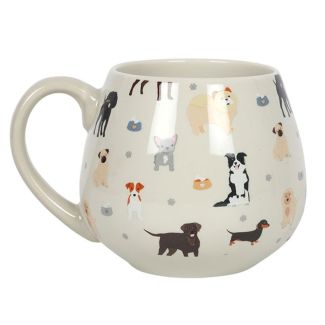 Dog Print Rounded Ceramic Mug 