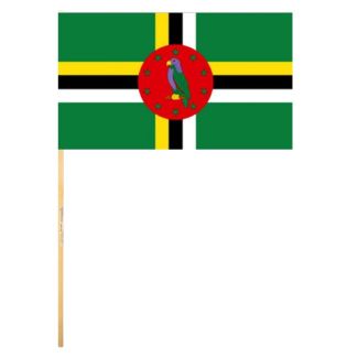 Dominica  Hand Flag With Wooden Stick