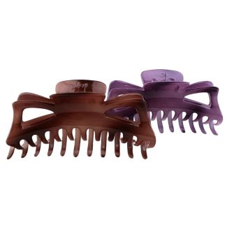 Dual Tone Plastic Hair Clamps - Assorted - 14cm