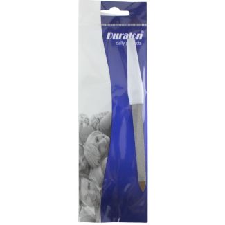 Duralon Single Nail File with White Plastic Grip - 5 Inch