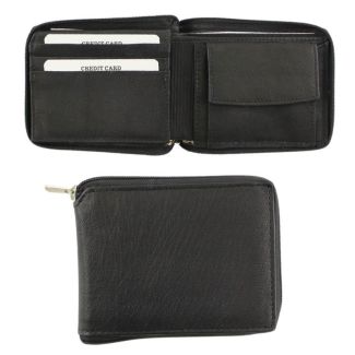 Men's Zippable Closure Wallet - Black 