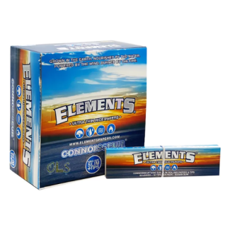 Elements Blue King Size Slim Connoisseur Rolling Papers + Tips - 24 packs