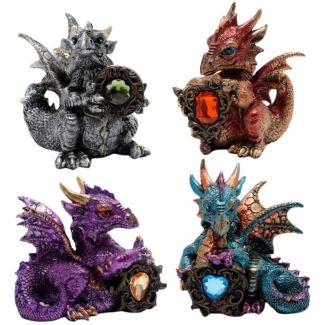 Elements Gemstone Protector Dragon Figurine 10.5cm - Assorted 