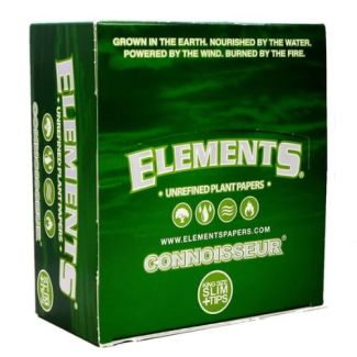 Elements Green King Size Slim Connoisseur Rolling Papers + Tips - 24 packs