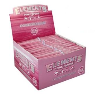 Elements Pink King Size Slim Connoisseur Rolling Papers + Tips - 24 packs