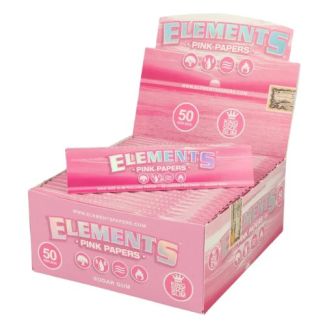 Elements Pink King Size Slim Rolling Papers - 50 Booklets