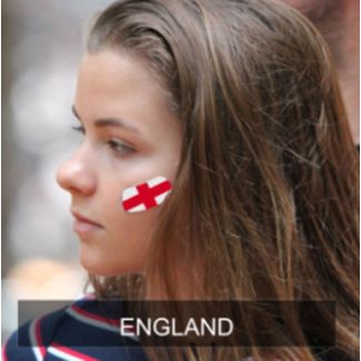 Wholesale England Flag Face Sticker - Pack of 2 Stickers 