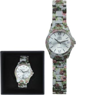 Eton Ladies Floral Print Watch – Grey