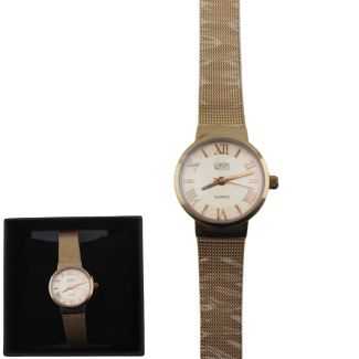 Eton Ladies Mesh Bracelet Watch – Rose Gold