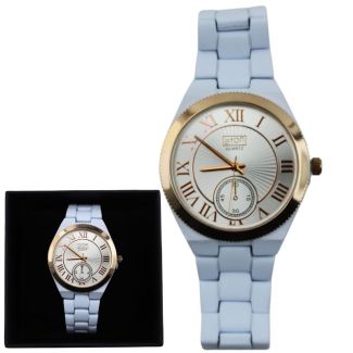 Eton Men's Circle Dial Watch – White & Rose Gold