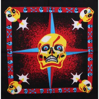 Wholesale Exploding Skulls and Bones Design Black Bandana