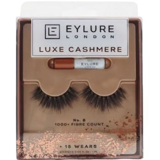 Eylure Luxe Cash Mere Eyelashes With Glue - 1000+ Fibre Count No.8 