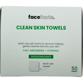 Face Facts Clean Skin Towels - Biodegradable (50 Pcs)