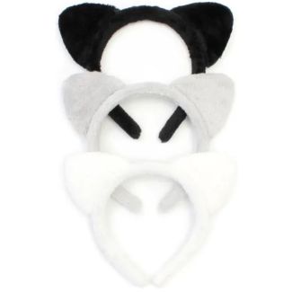 Faux Fur Fabric Cat Ears Aliceband - Assorted Colours (1.5cm Wide)