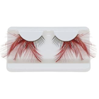 Feather False Eyelashes - Red
