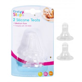 First Steps Baby Bottle Silicon Teats (Pack of 2)