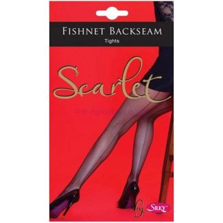 Silky's Fishnet Backseam Tights - Black (M) 