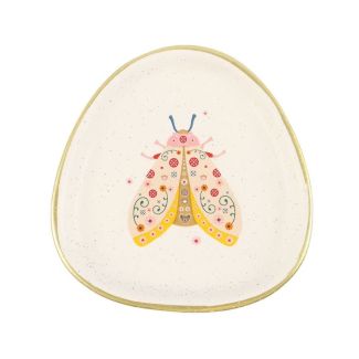 Floral Moth Design Trinket Dish 