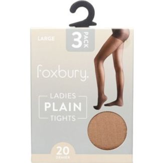 Foxbury 20 Denier Tights – Nude Large (Pack of 3)