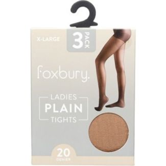 Foxbury 20 Denier Tights – Nude X-Large (Pack of 3)