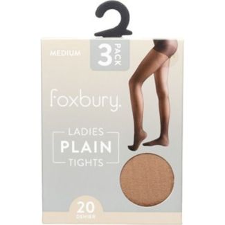 Foxbury 20 Denier Tights – Nude Medium (Pack of 3)