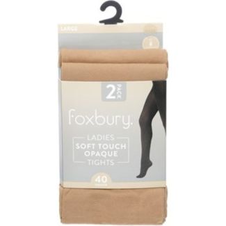 Foxbury 40 Denier Tights – Nude Large (Pack of 2)