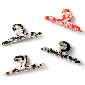 French Tortoiseshell Style Clamp - Assorted Colours (11.5cm)