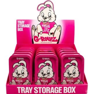 G-ROLLZ  Mini Storage Box Tin With Tray Lid (12.3 x 7 x 3.2cm) - Thug for Life