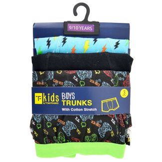 Boys Trunks With Gaming Design (Pack of 3) - Assorted Sizes 