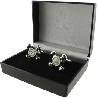 Gents Silver Hot and Cold Tap Style Cufflinks