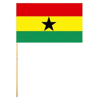 Ghana Hand Flag With Wooden Stick 18" x 12"