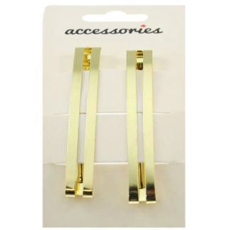 Gilt Rectangular Barrette - Gold 
