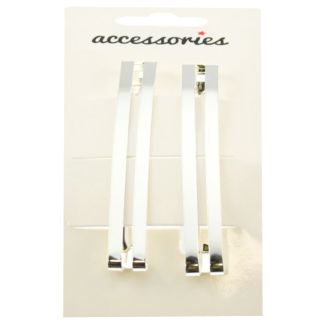 Gilt Rectangular Barrette - Silver