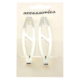 Gilt Slash Barrette Hair Clip - Silver