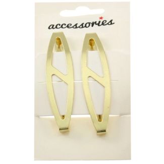 Gilt Slash Clip In End Barrette Clips - Gold 