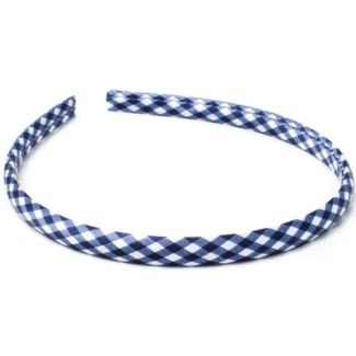 Gingham Print Fabric Aliceband - Navy