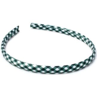 Gingham Print Fabric Aliceband -  Bottle Green