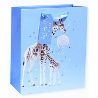Giraffe Design Baby Boy Sky Blue Gift bag (X-Large)