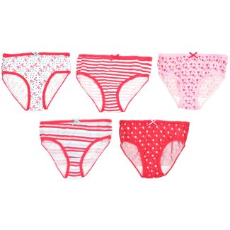 Girls Pink Colour Briefs (Pack of 5) - Assorted 