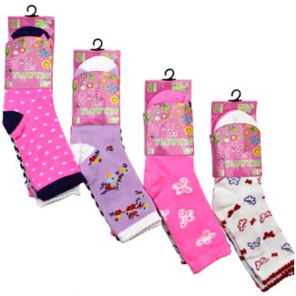 Girls Bows & Flowers Design Socks (3 Pair Pack) - 3-5yr