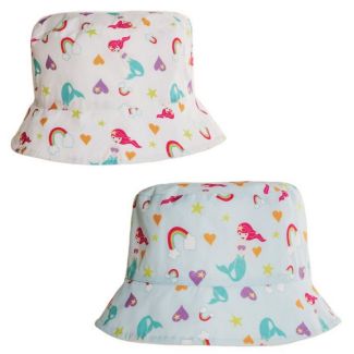 Girls Mermaid Print Bucket Hat - Assorted Colours