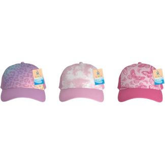 Girls 100% Polyester Printed Baseball Cap - Assorted